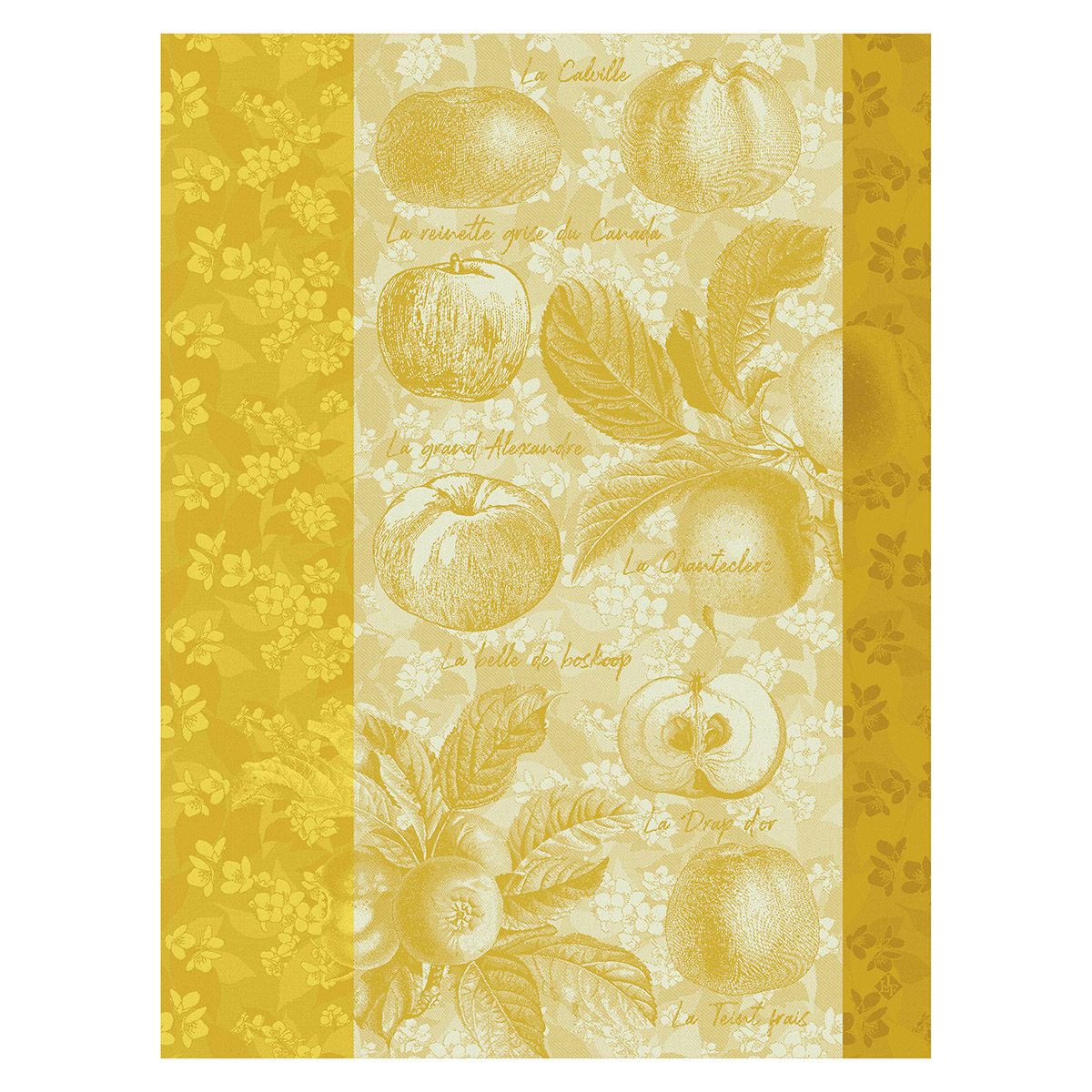 Pommes a Croquer Yellow Tea Towels by Le Jacquard Français
