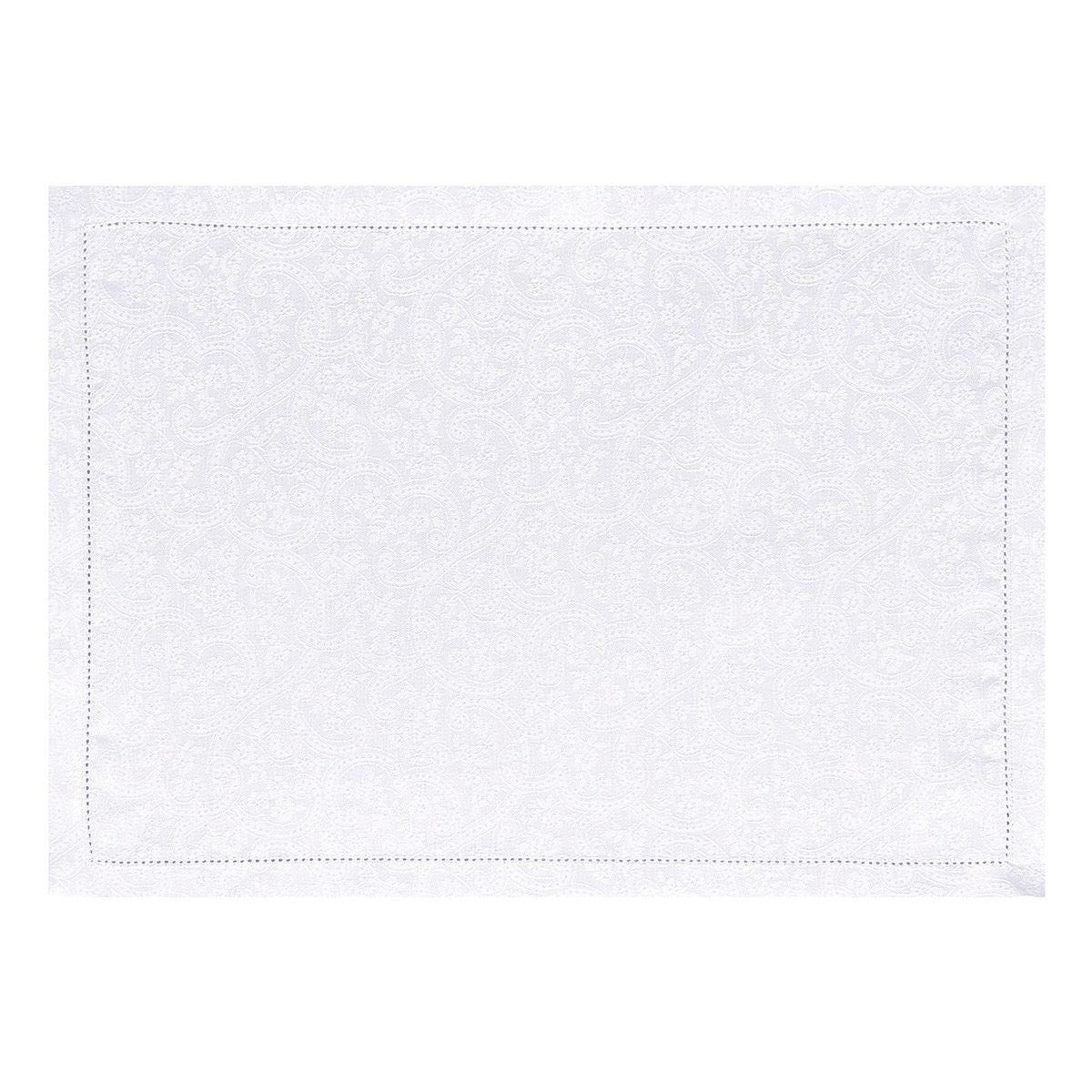 Portofino Fiori White Napkins & Placemats by Le Jacquard Français