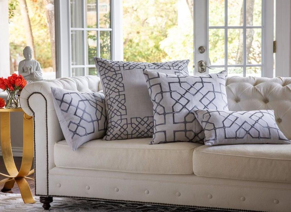 Franco Grey Decorative Pillow by Lili Alessandra