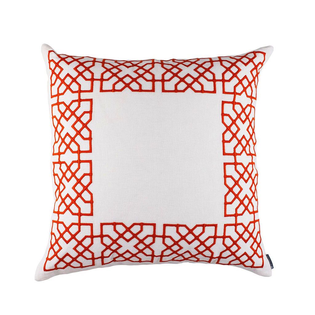Franco White & Vermillion Euro Pillow by Lili Alessandra