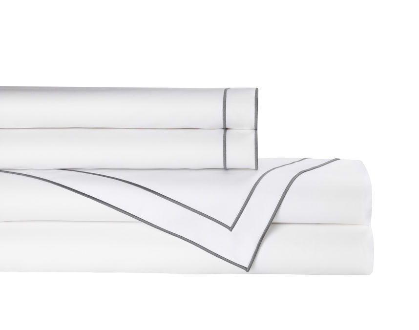 Guiliano White & Pewter Sheet Set by Lili Alessandra