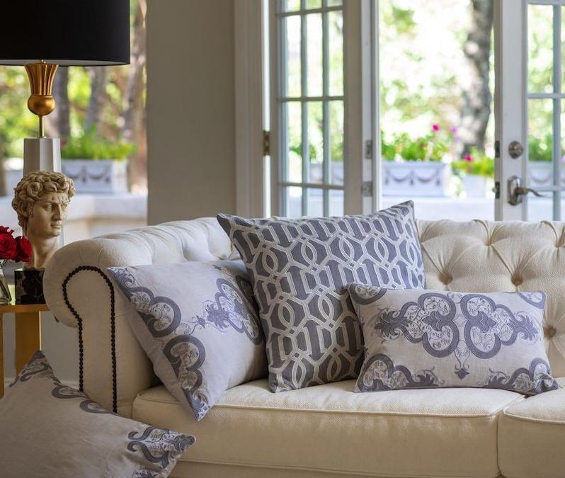 Nina Grey Lumbar Pillow by Lili Alessandra