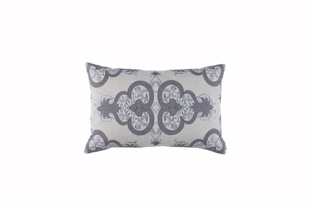 Nina Grey Lumbar Pillow by Lili Alessandra