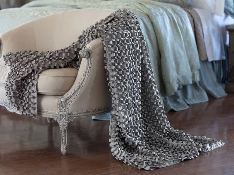 Pewter Ribbon Throw by Lili Alessandra