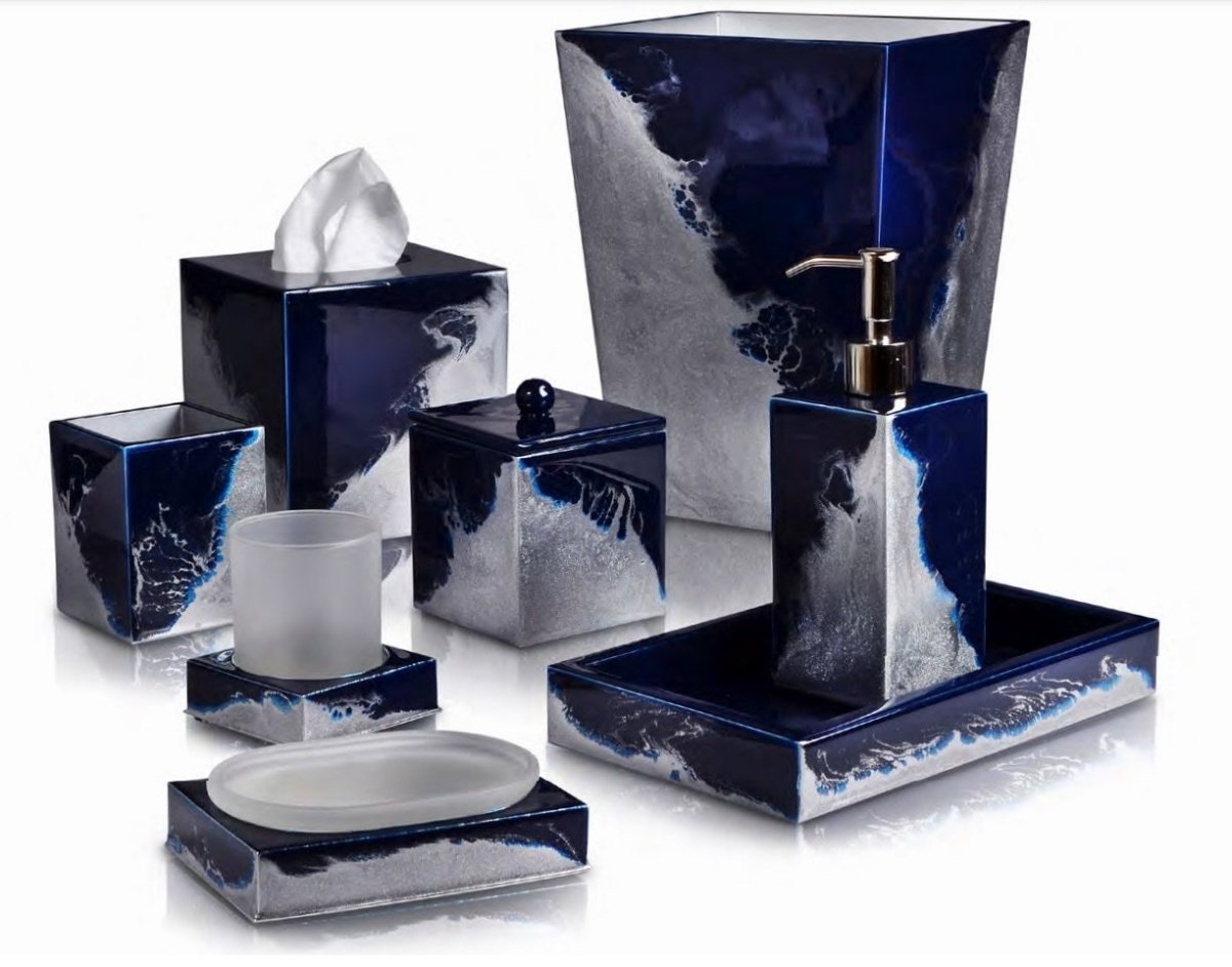Lava Midnight & Silver Bath Accessories by Mike + Ally