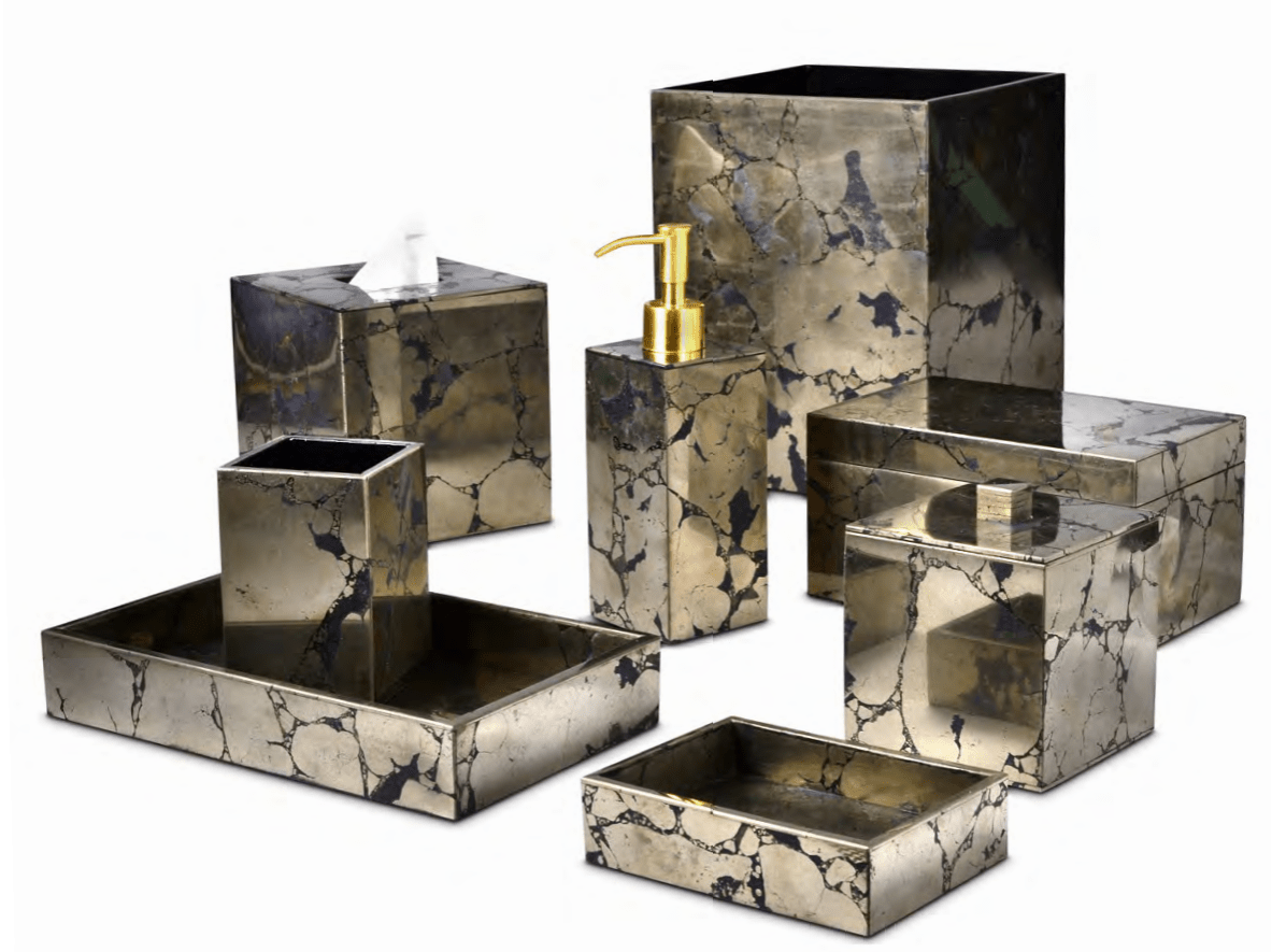 Taj Pyrite Gemstone Bath Accessories by Mike + Ally