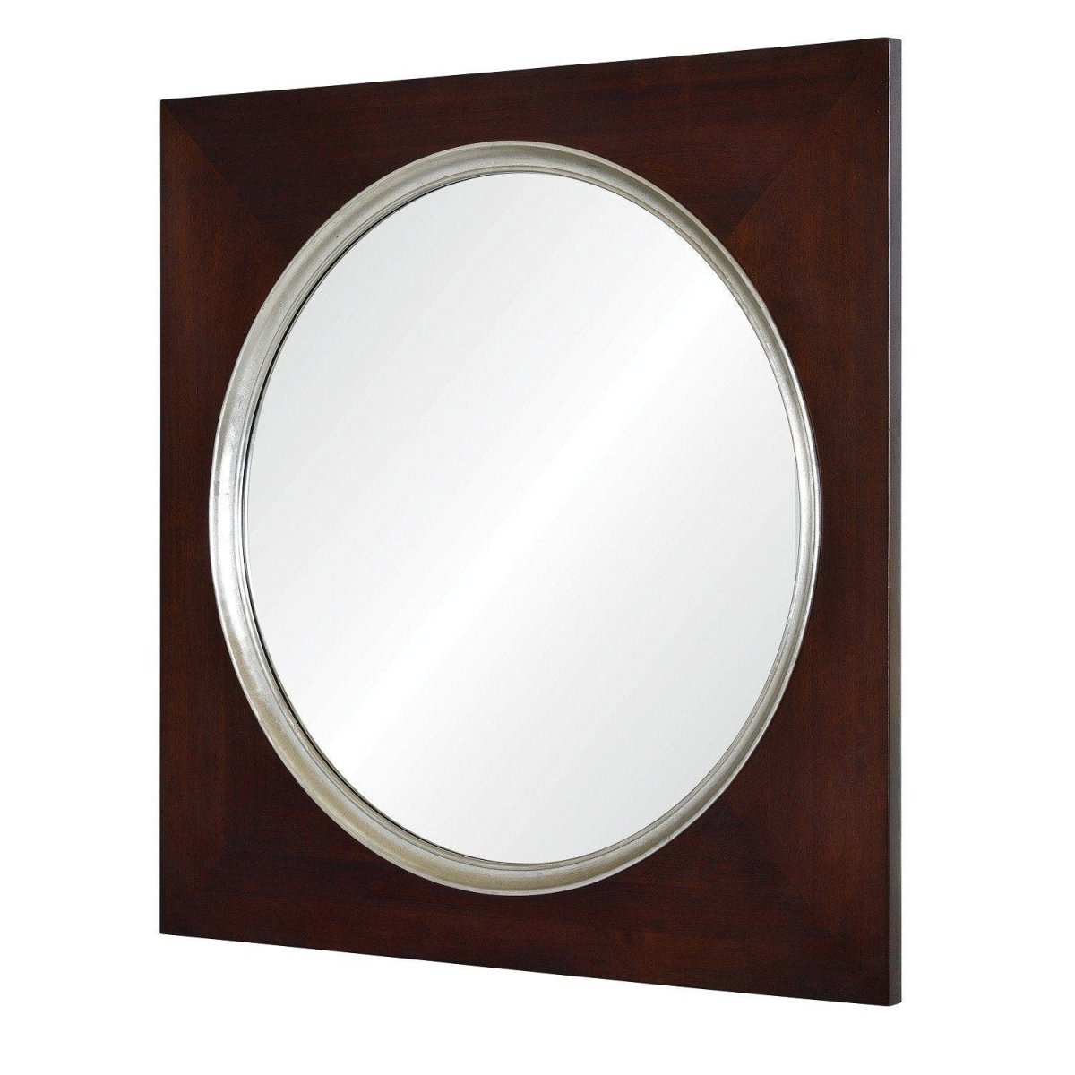 Marten Dutch Brown & Silver Leaf Square Mirror by Suzanne Kasler