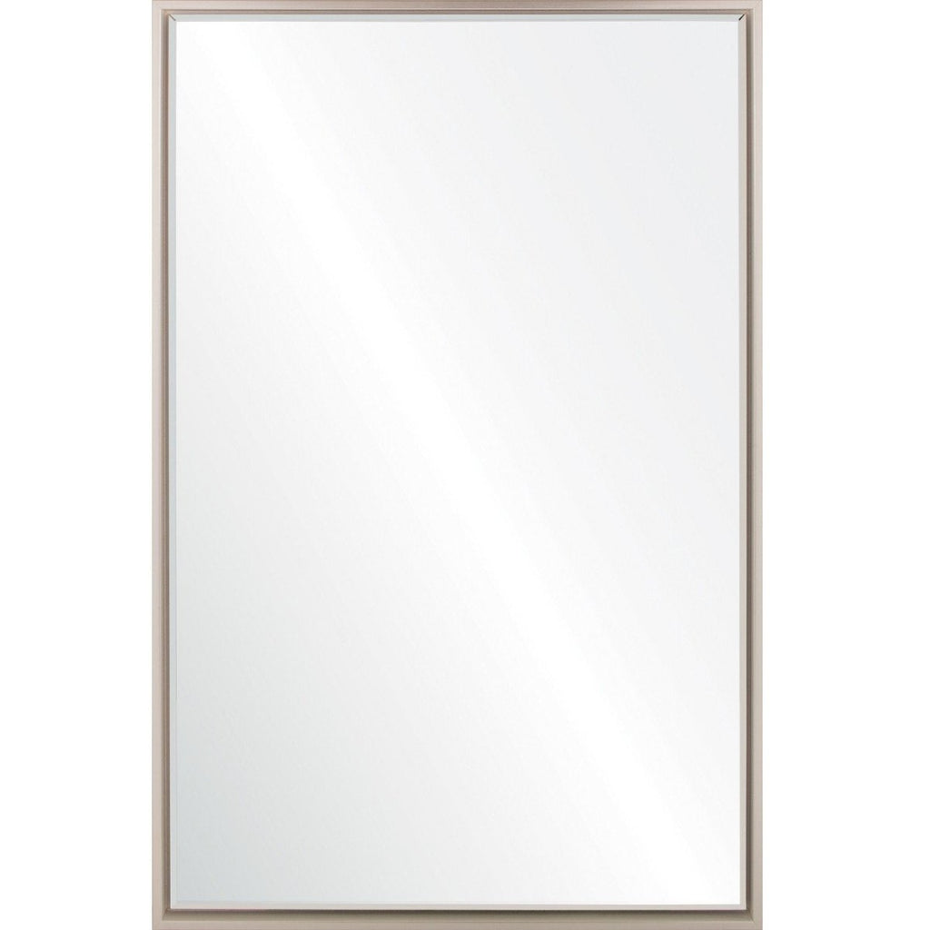 White & Silver Floated Panel Wall Mirror by Mirror Home