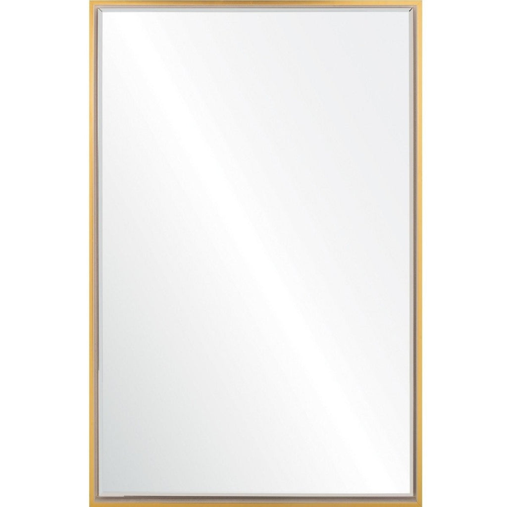 White & Gold Floated Panel Wall Mirror by Mirror Home