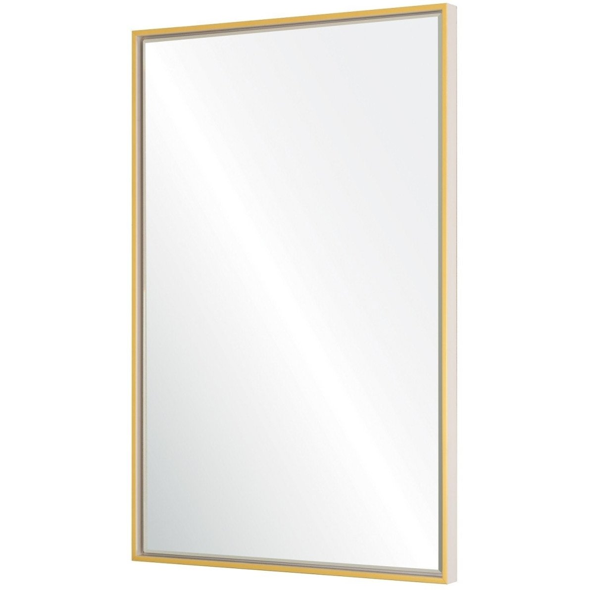 White & Gold Floated Panel Wall Mirror by Mirror Home