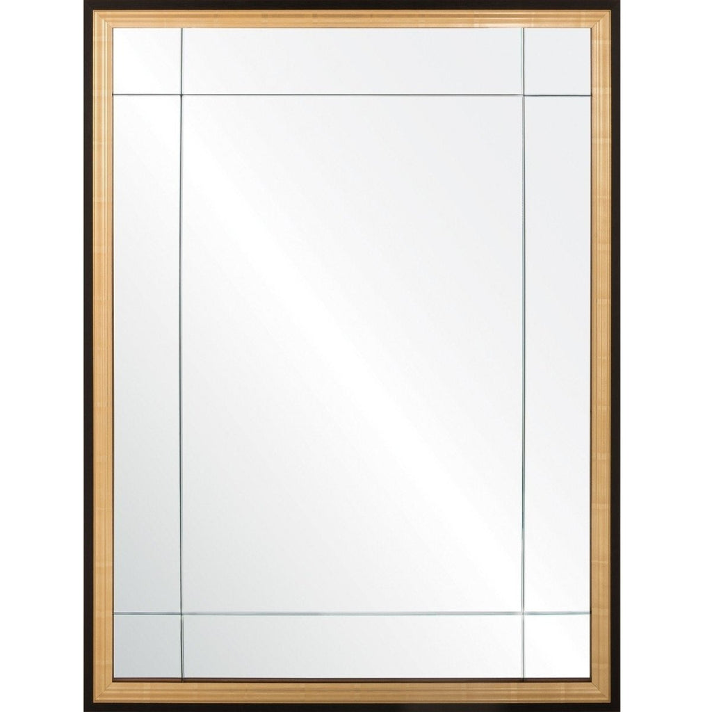 Black & Gold Panel Wall Mirror by Mirror Home