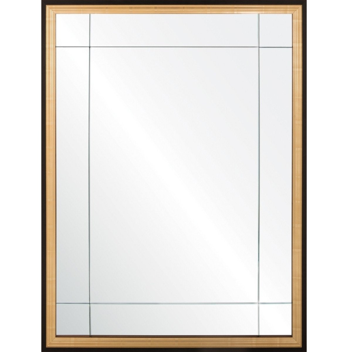 Black & Gold Panel Wall Mirror by Mirror Home