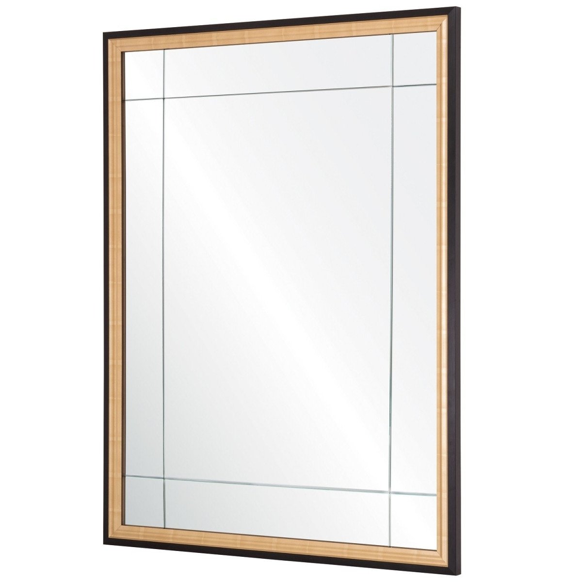 Black & Gold Panel Wall Mirror by Mirror Home