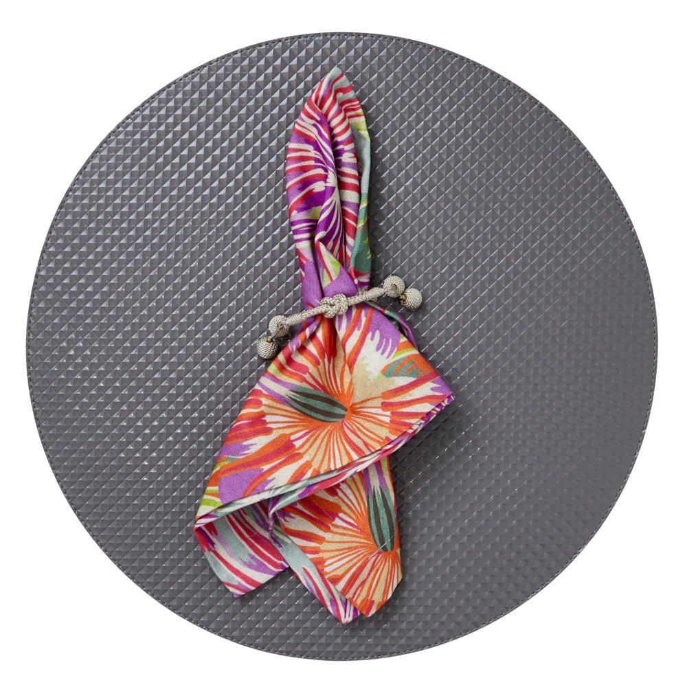 Miyake Gray & Black Round Placemats by Mode Living