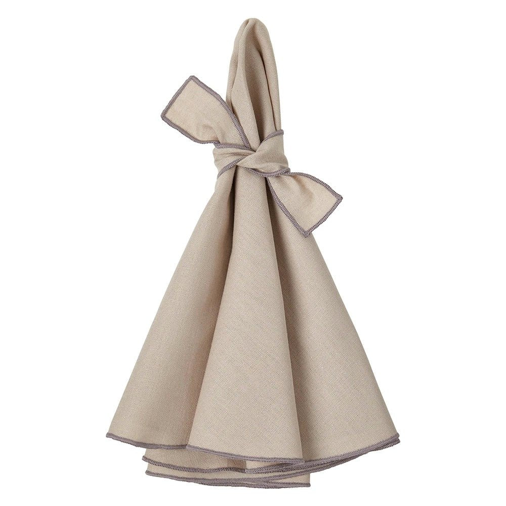 Napa Beige & Gray Round Napkins by Mode Living