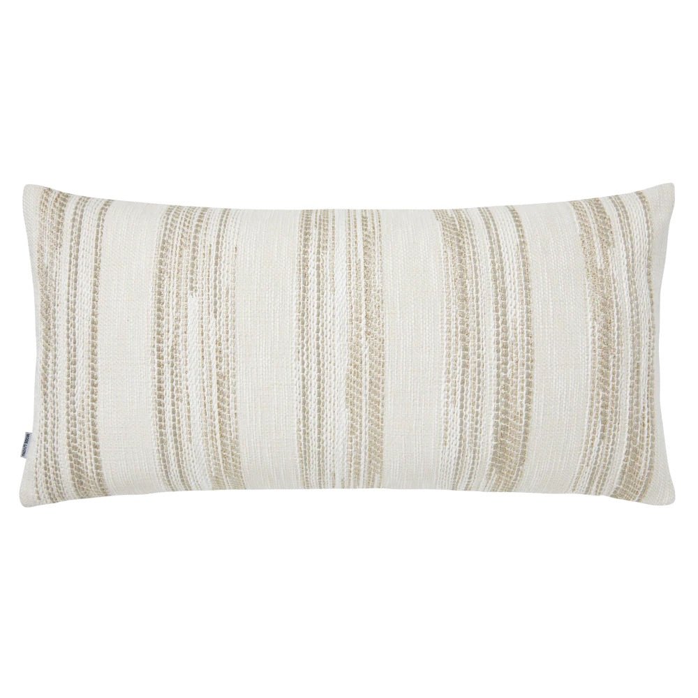 Terra Striped Beige Metallic Pillows by Mode Living