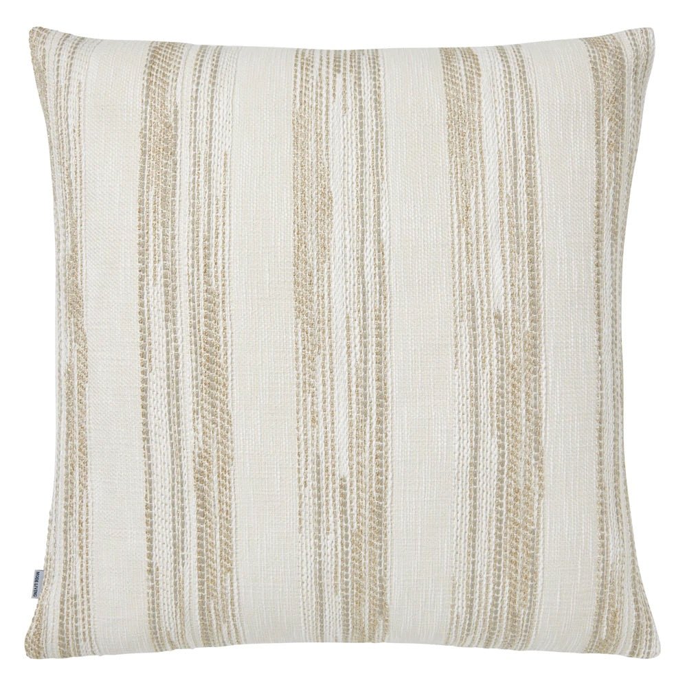 Terra Striped Beige Metallic Pillows by Mode Living