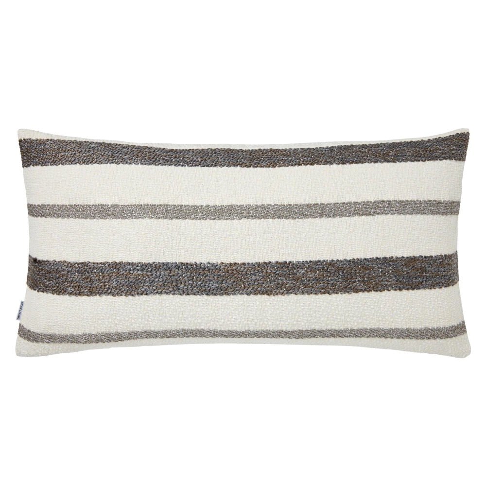 Terra Striped Gray Metallic Pillows by Mode Living