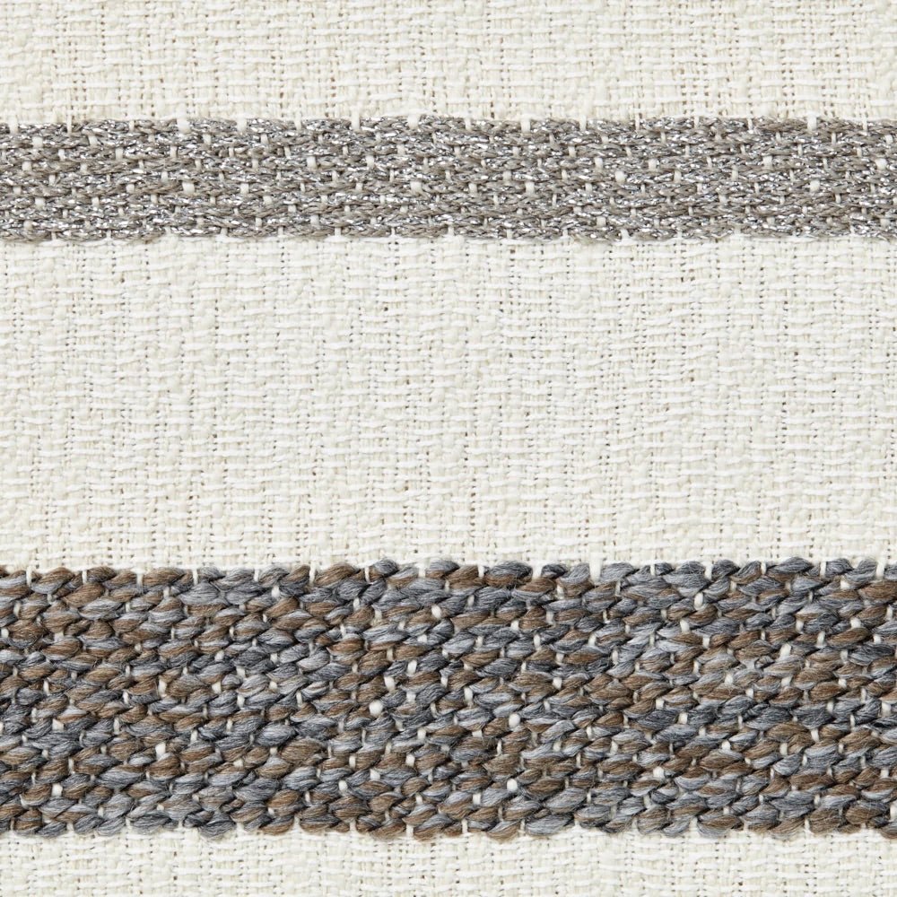 Terra Striped Gray Metallic Pillows by Mode Living