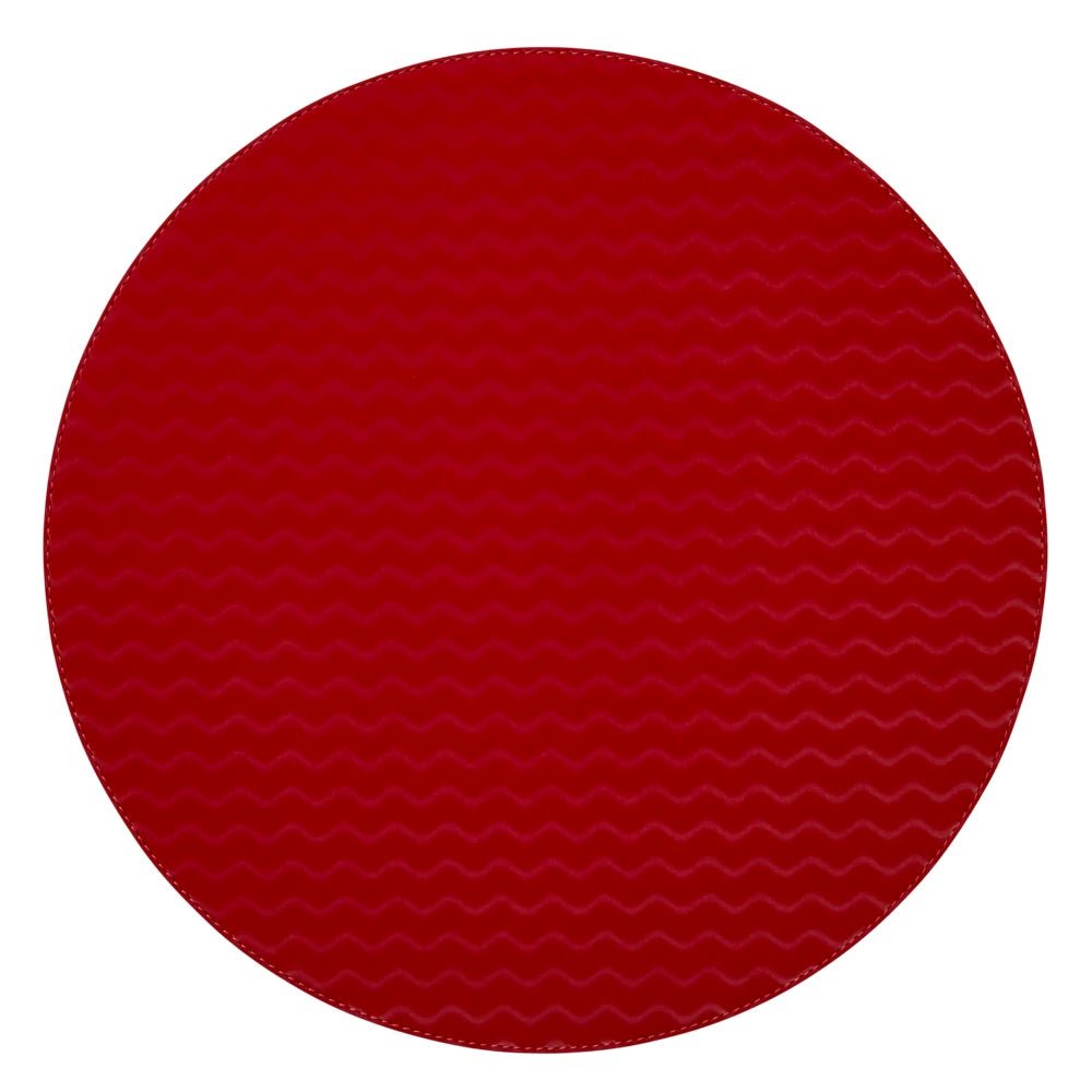 Tilde Red & Navy Round Placemats by Mode Living