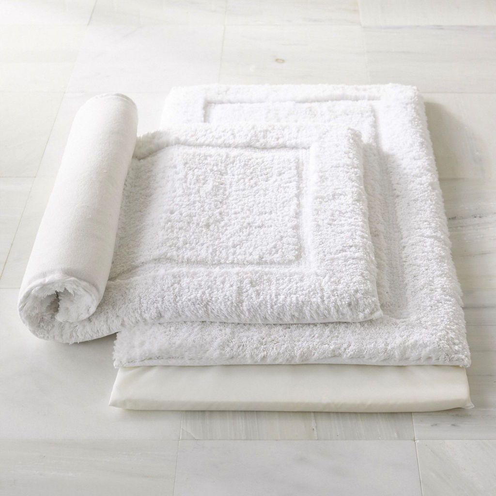 Tiffany Cloud Rectangular White Bath Rug by Peacock Alley