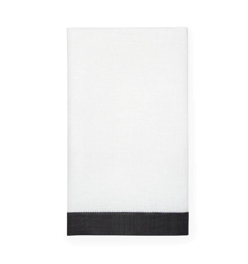 Filo White & Smoke Linen Guest Towels by Sferra