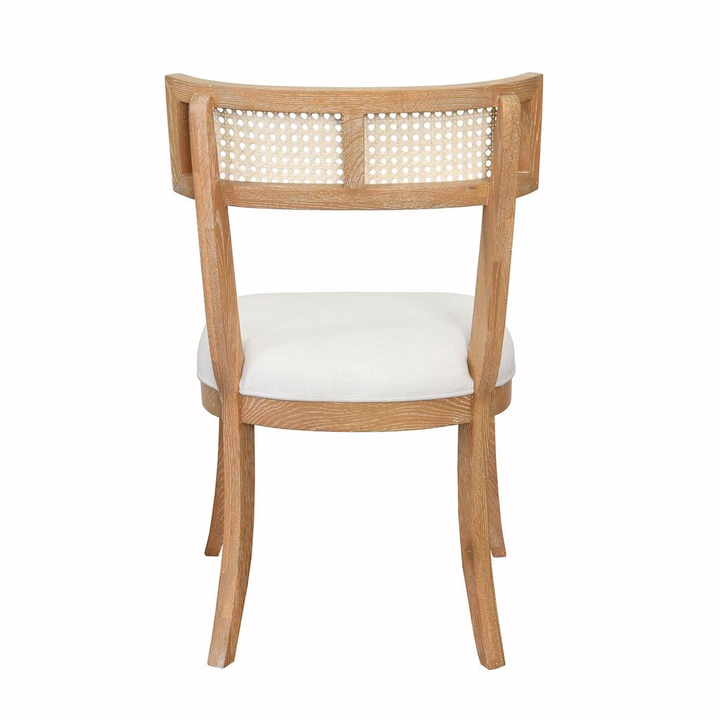 Britta Cerused Oak Klismos Dining Chair by Worlds Away