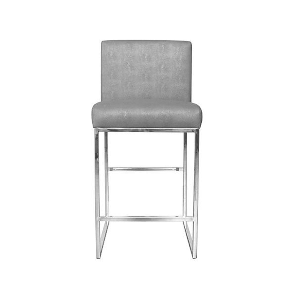 Kingston Grey Shagreen & Nickel Counter Stool