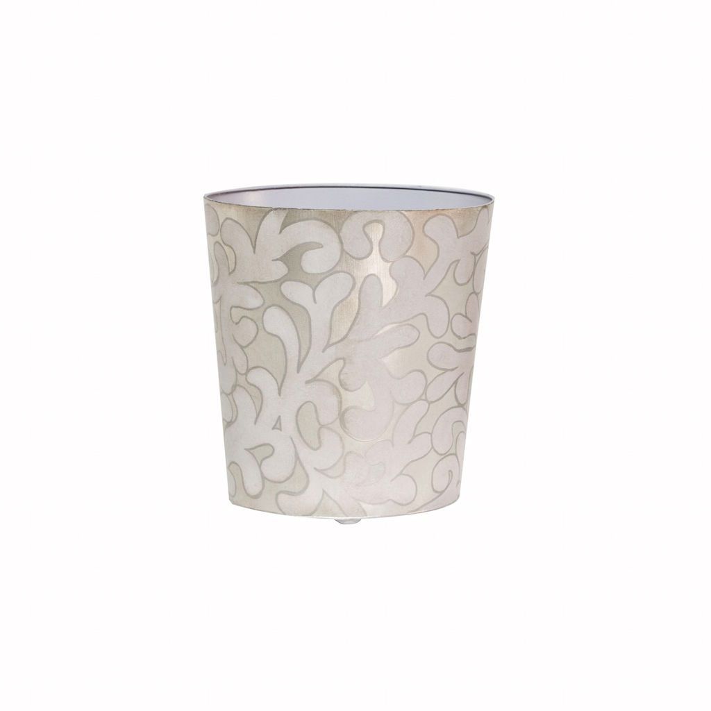 Jane Lavender & Silver Oval Wastebasket
