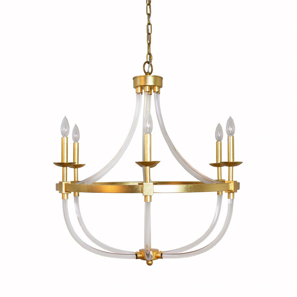 Layla Gold & Acrylic Chandelier by Worlds Away