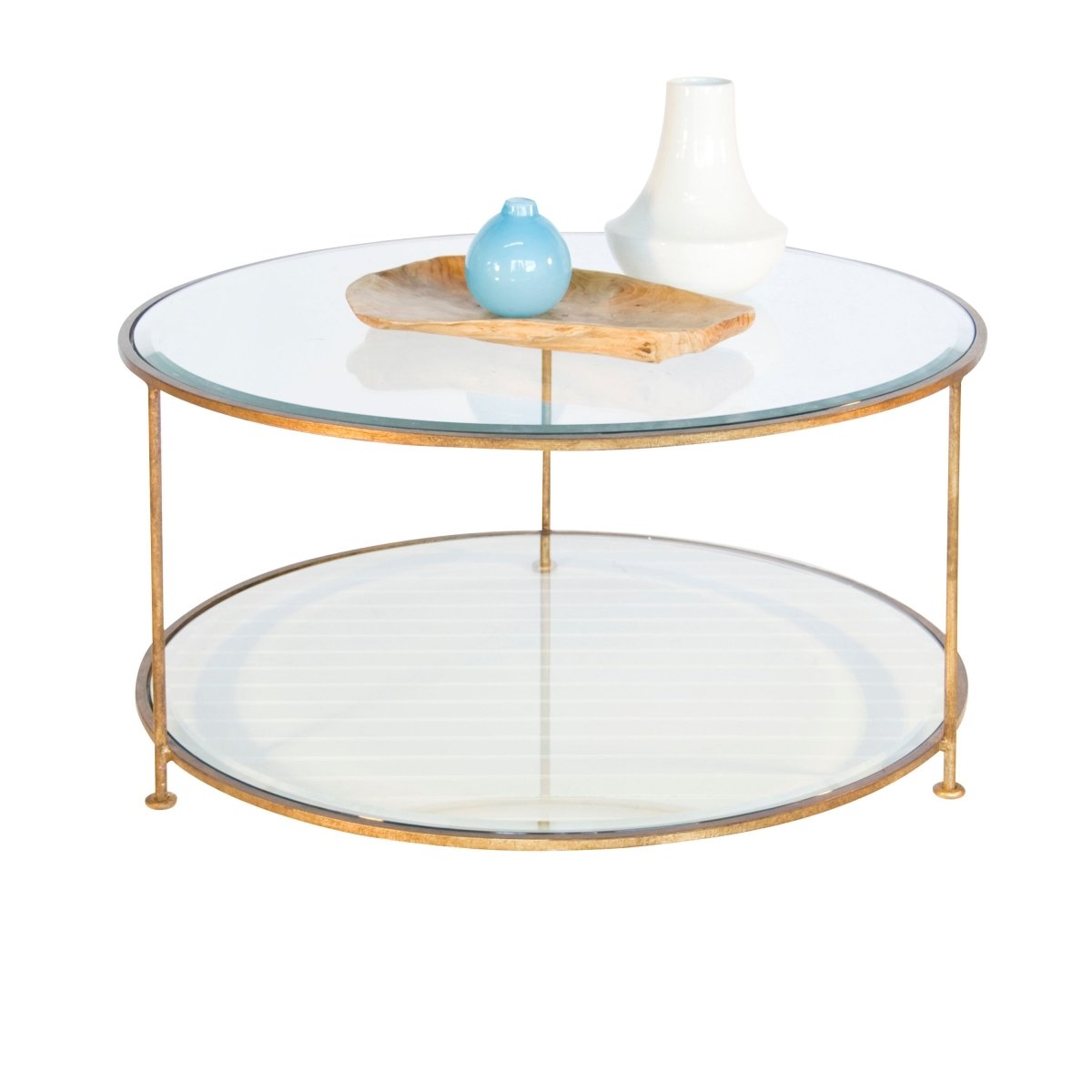 Rollo Gold Round Coffee Table by Worlds Away