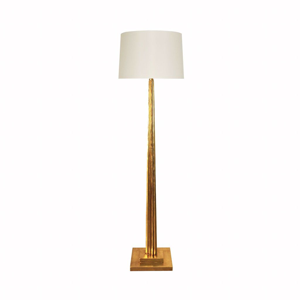 Capone Gold Fluted Floor Lamp by Worlds Away