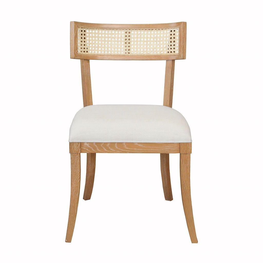 Britta Cerused Oak Klismos Dining Chair by Worlds Away