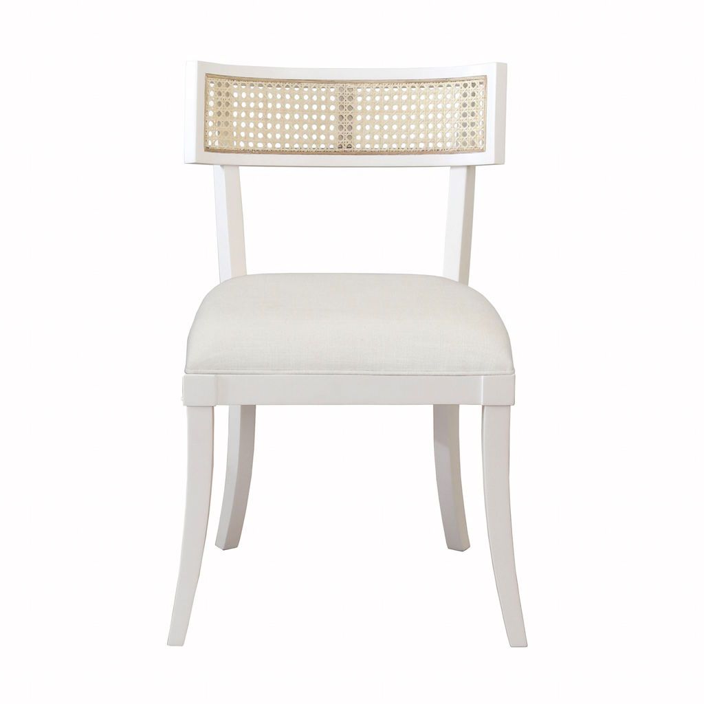 Britta White Klismos Dining Chair by Worlds Away