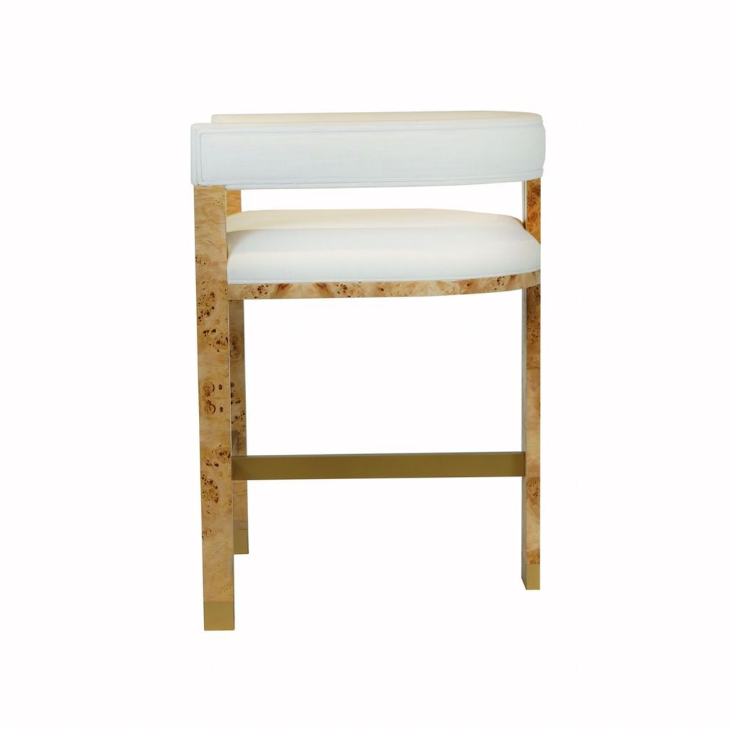 Cruise Burl Wood Accent Counter Stool by Worlds Away