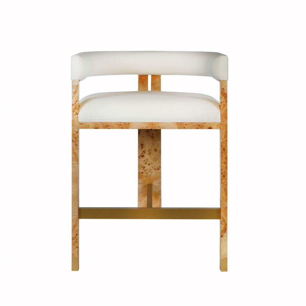 Cruise Burl Wood Accent Counter Stool by Worlds Away