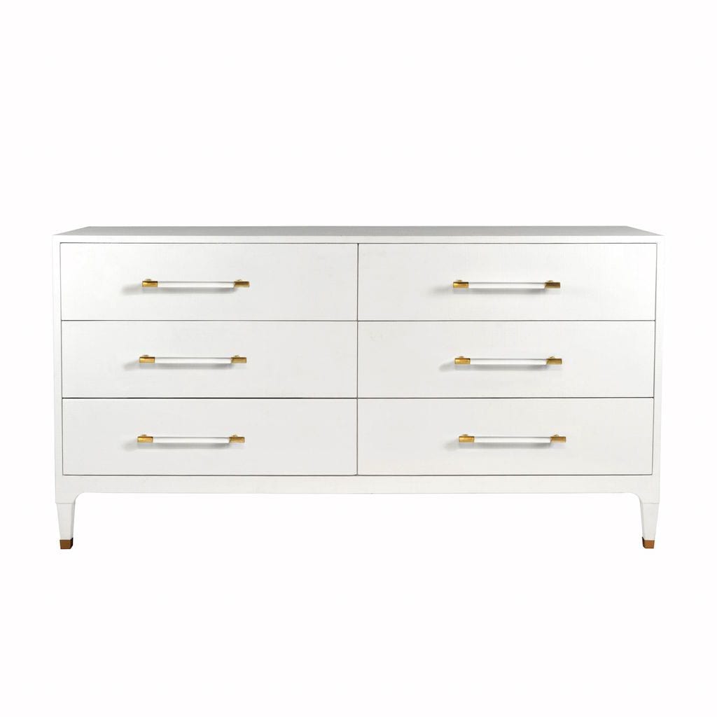 Maren White 6-Drawer Dresser by Worlds Away