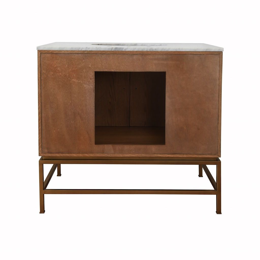 Clifford Dark Burl Wood Bath Vanity by Worlds Away