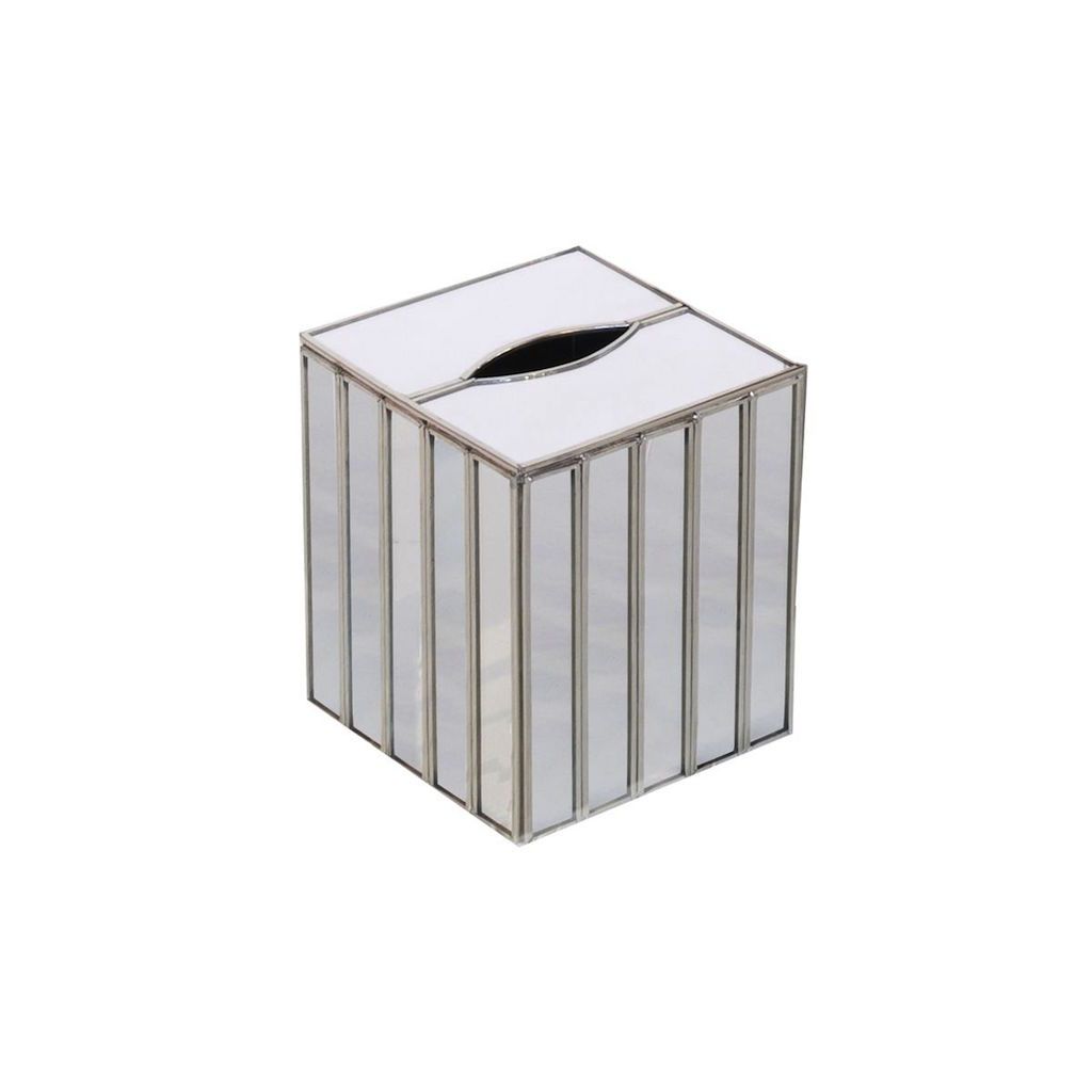Faceted Mirror Tissue Box Cover by Worlds Away