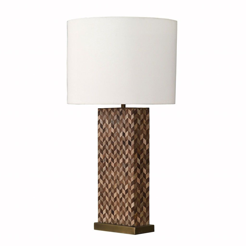 Eden Table Lamp with Chevron Wood Inlay