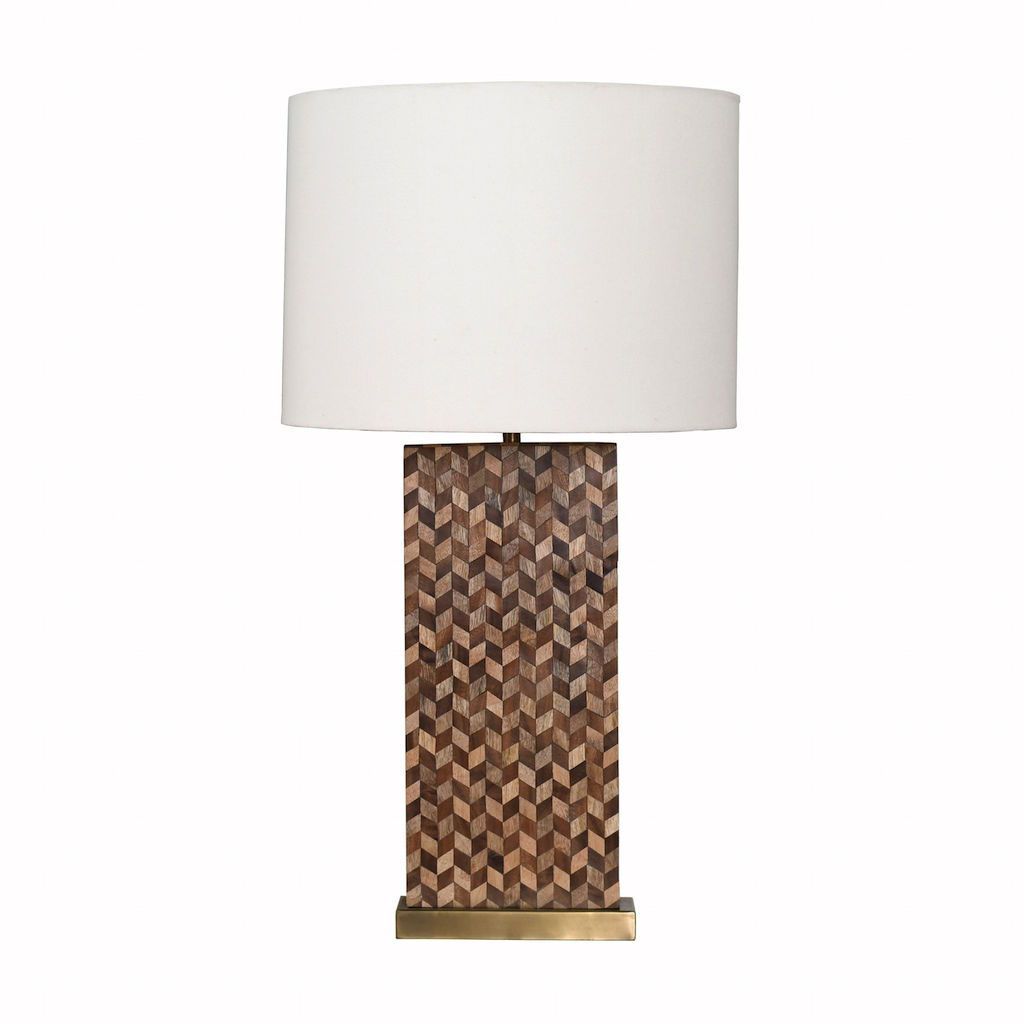 Eden Table Lamp with Chevron Wood Inlay