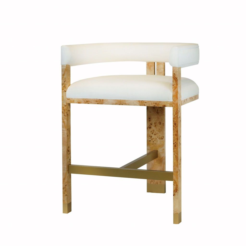 Cruise Burl Wood Accent Counter Stool by Worlds Away
