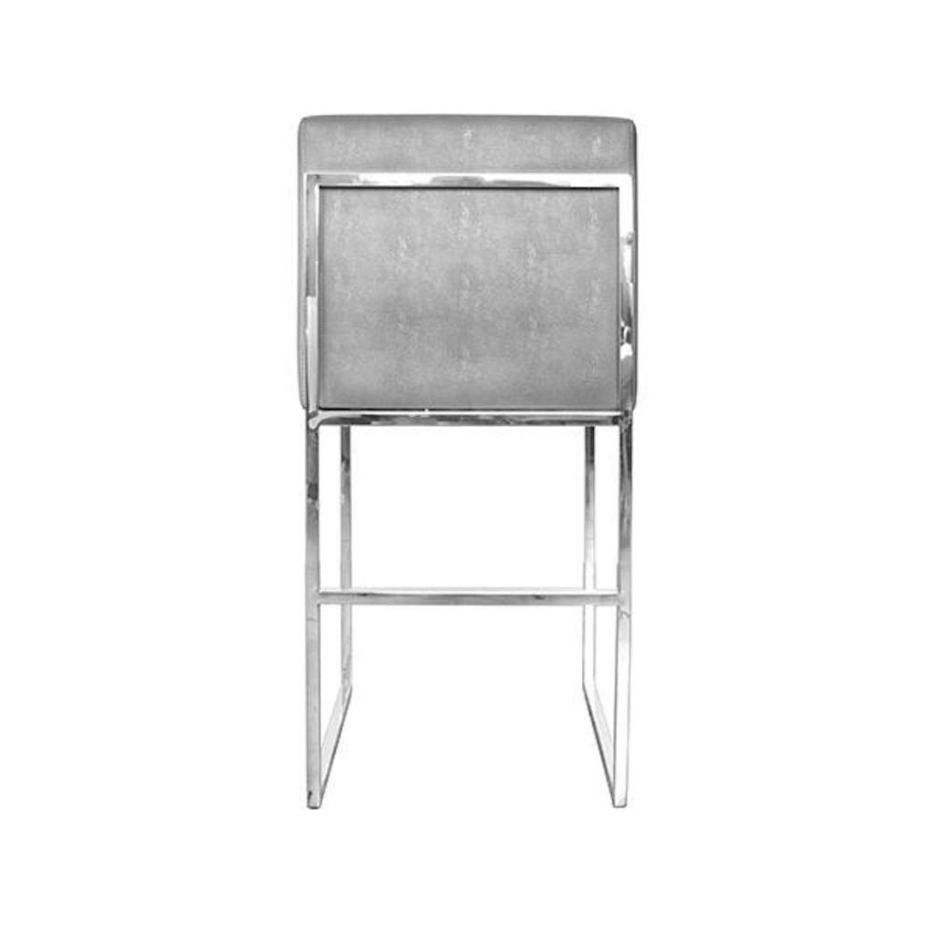 Kingston Grey Shagreen & Nickel Counter Stool