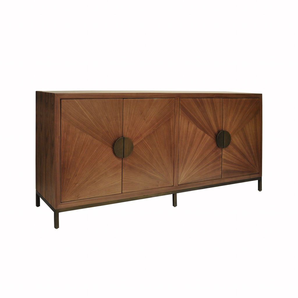 Emory Walnut Cabinet with Bronze Legs & Hardware