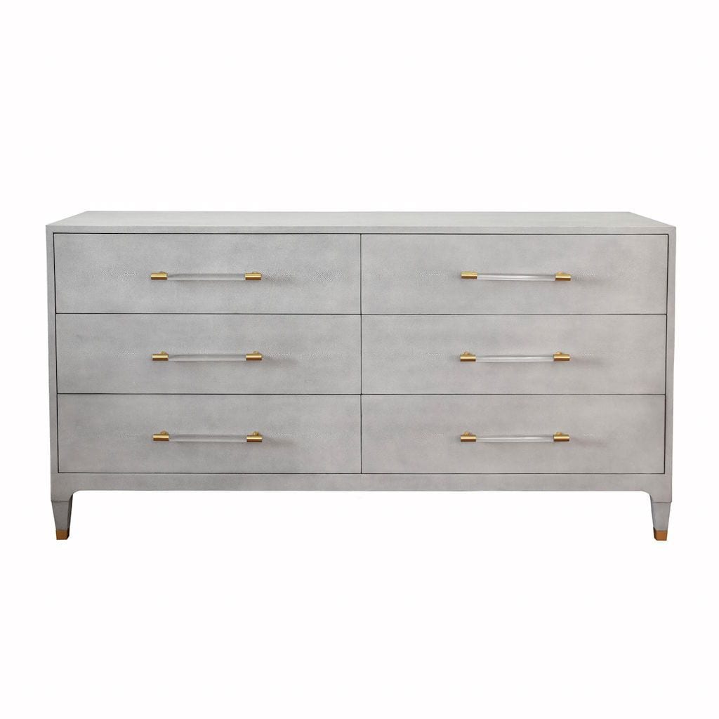 Maren Light Grey 6-Drawer Dresser by Worlds Away
