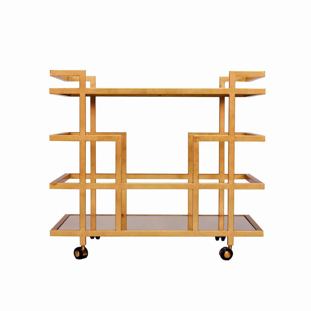 Ireland Gold Bar Cart by Worlds Away
