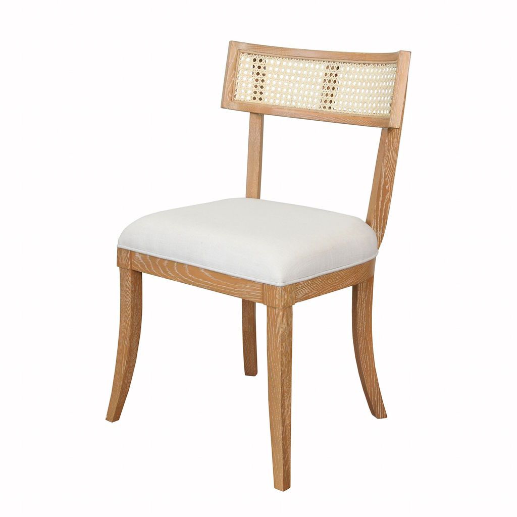Britta Cerused Oak Klismos Dining Chair by Worlds Away