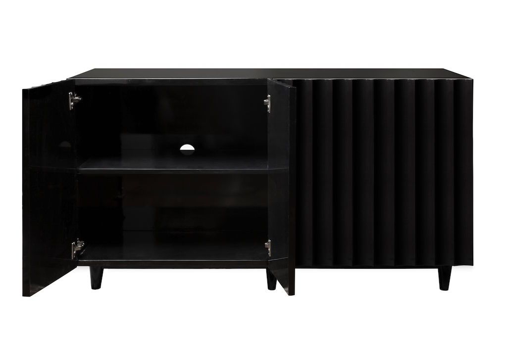 Odette Black Lacquer Cabinet by Worlds Away