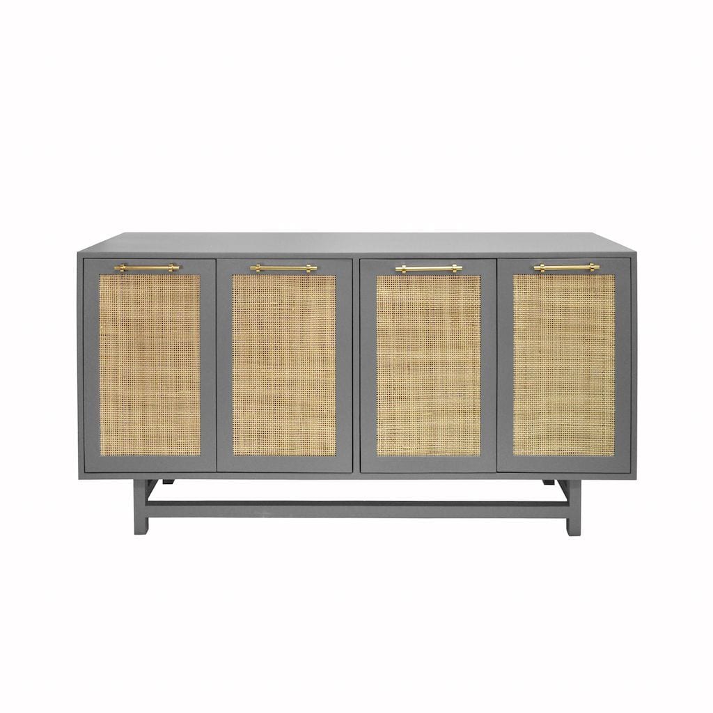 Macon Grey Cabinet with Cane Door Fronts