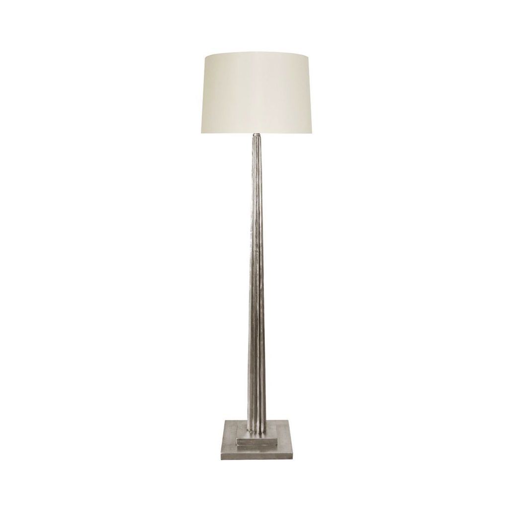 Capone Silver Fluted Floor Lamp by Worlds Away